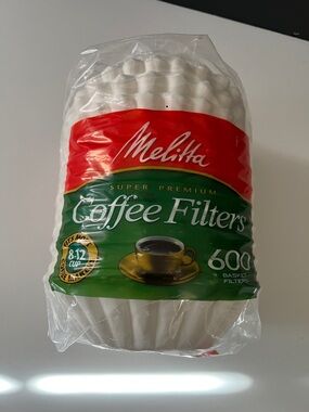 NEW! Melitta White Coffee Filters - 600 Count Basket Style